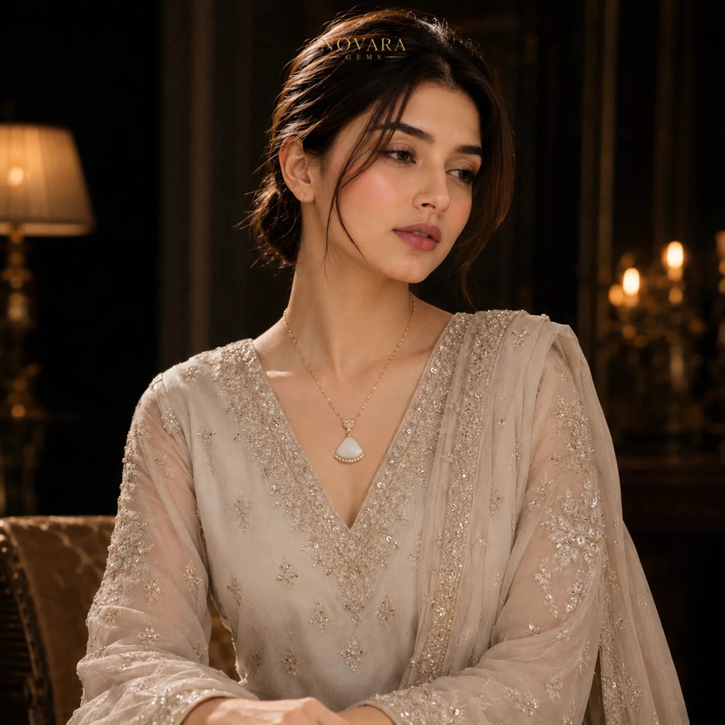 Celestial Ivory Pendant Necklace