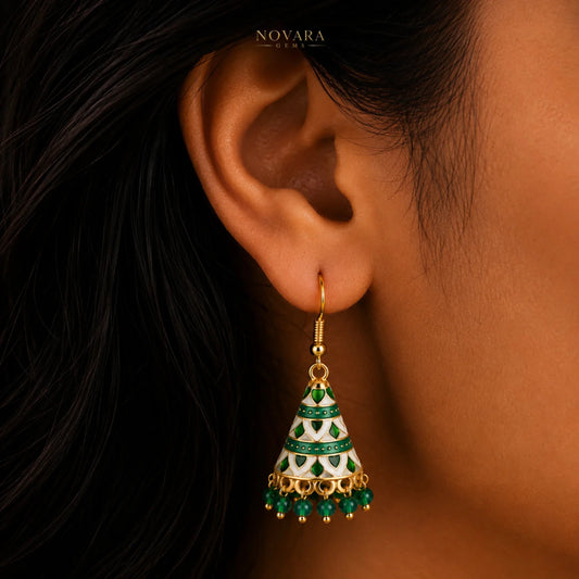 Emerald Noor Jhumka Earrings