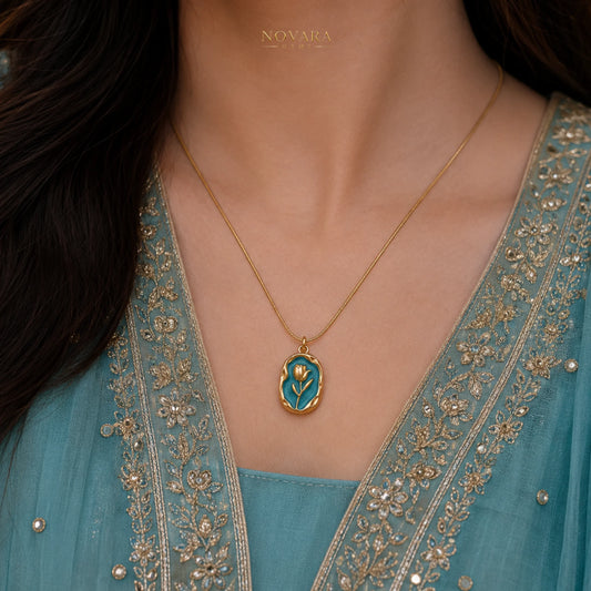 Golden Bloom Pendant Necklace