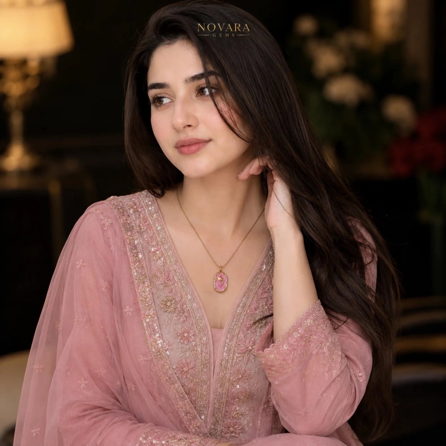 Golden Bloom Pendant Necklace