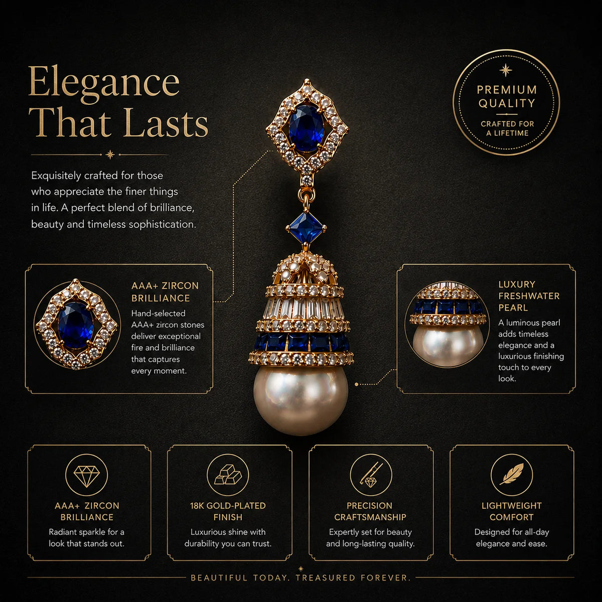 Regalia Pearl Drop Earrings
