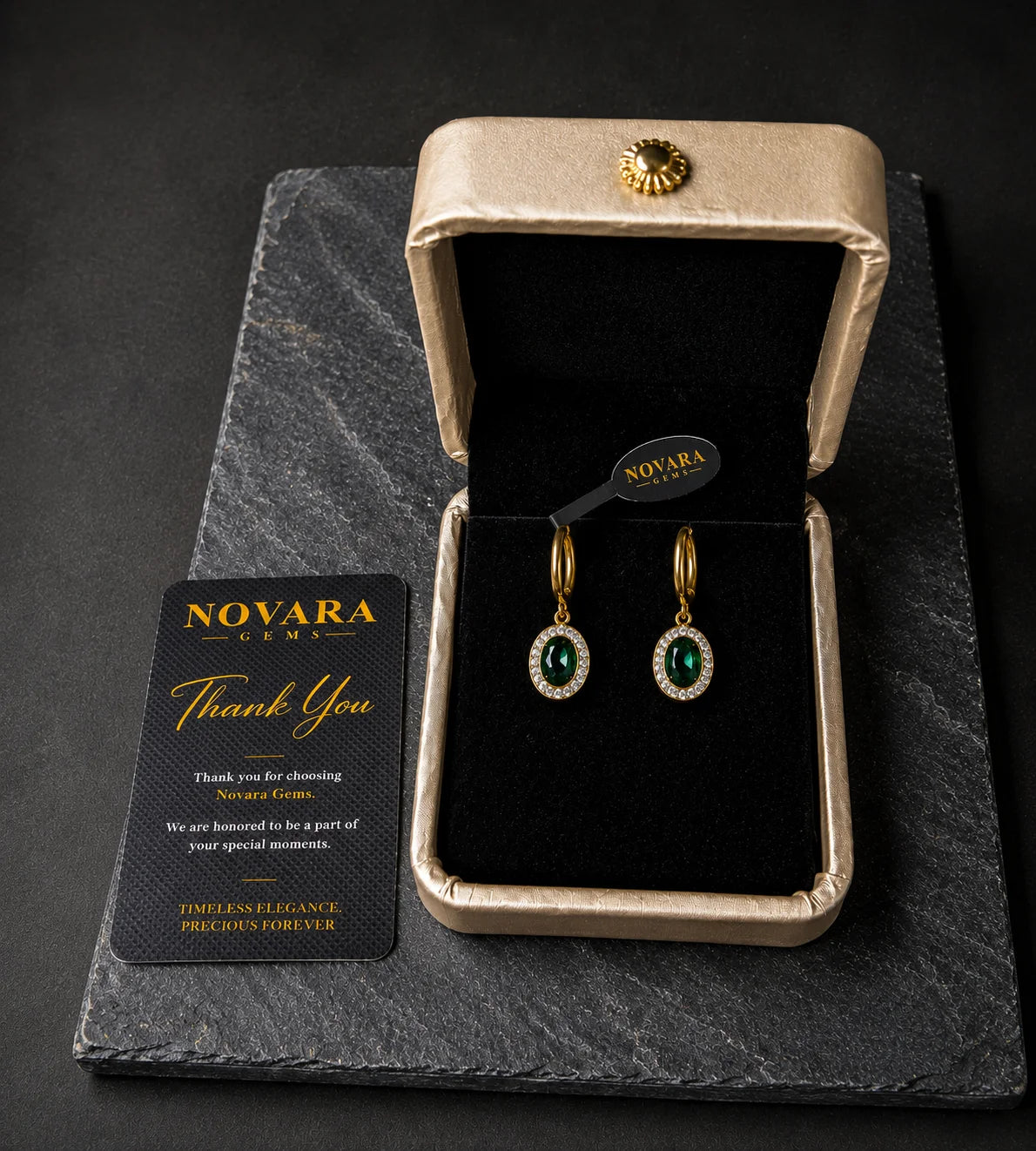 VERDANT ÉCLAT OVAL EARRINGS