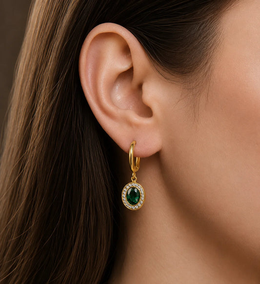 VERDANT ÉCLAT OVAL EARRINGS