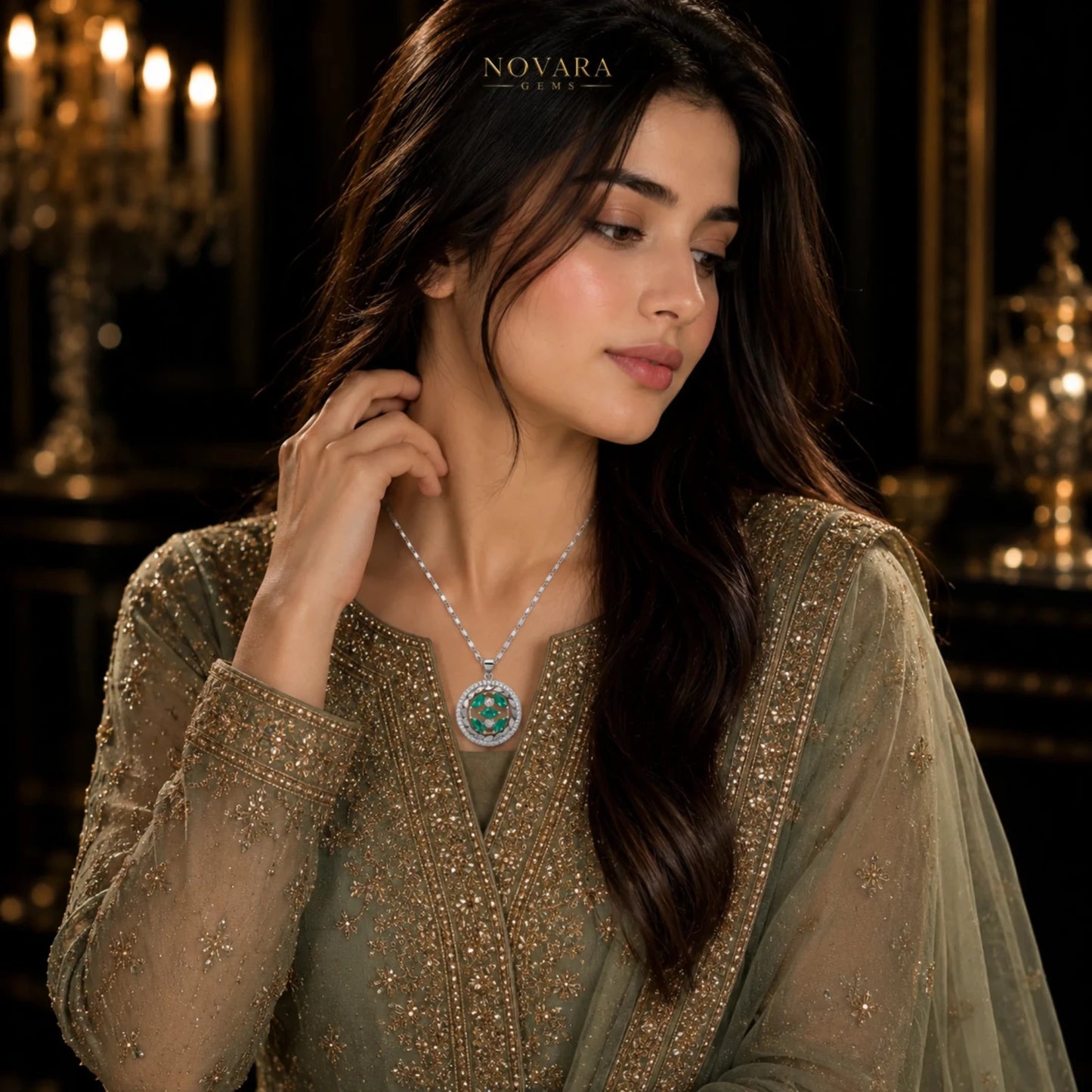 Verdant Sovereign Pendant Necklace