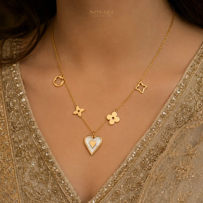 Amour Pearl Heart Necklace