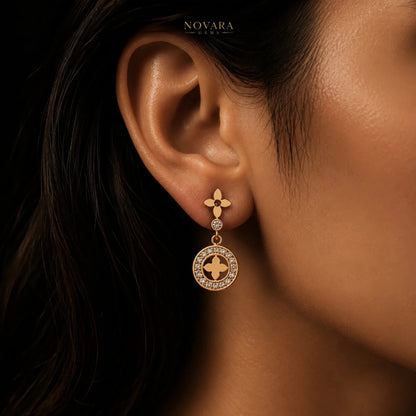 Aurelia Clover Halo Earrings