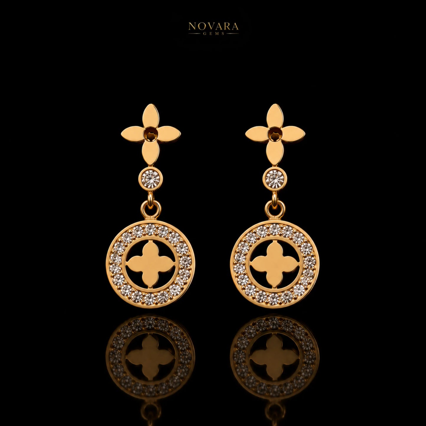 Aurelia Clover Halo Earrings