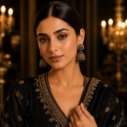 Aurelia Pearl Cascade Jhumka Earrings