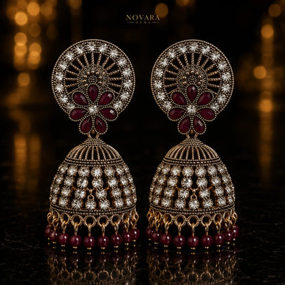 Aurelia Pearl Cascade Jhumka Earrings