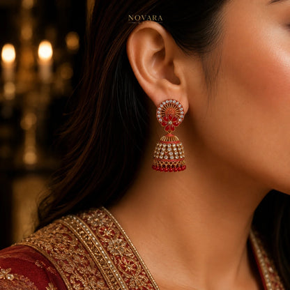 Aurelia Pearl Cascade Jhumka Earrings