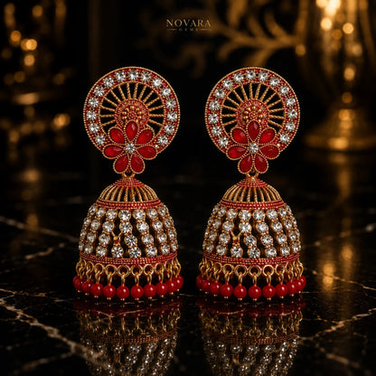 Aurelia Pearl Cascade Jhumka Earrings