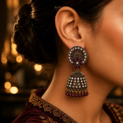 Aurelia Pearl Cascade Jhumka Earrings