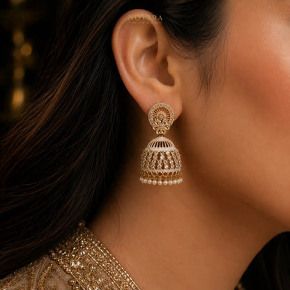 Aurelia Pearl Cascade Jhumka Earrings