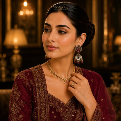 Aurelia Pearl Cascade Jhumka Earrings