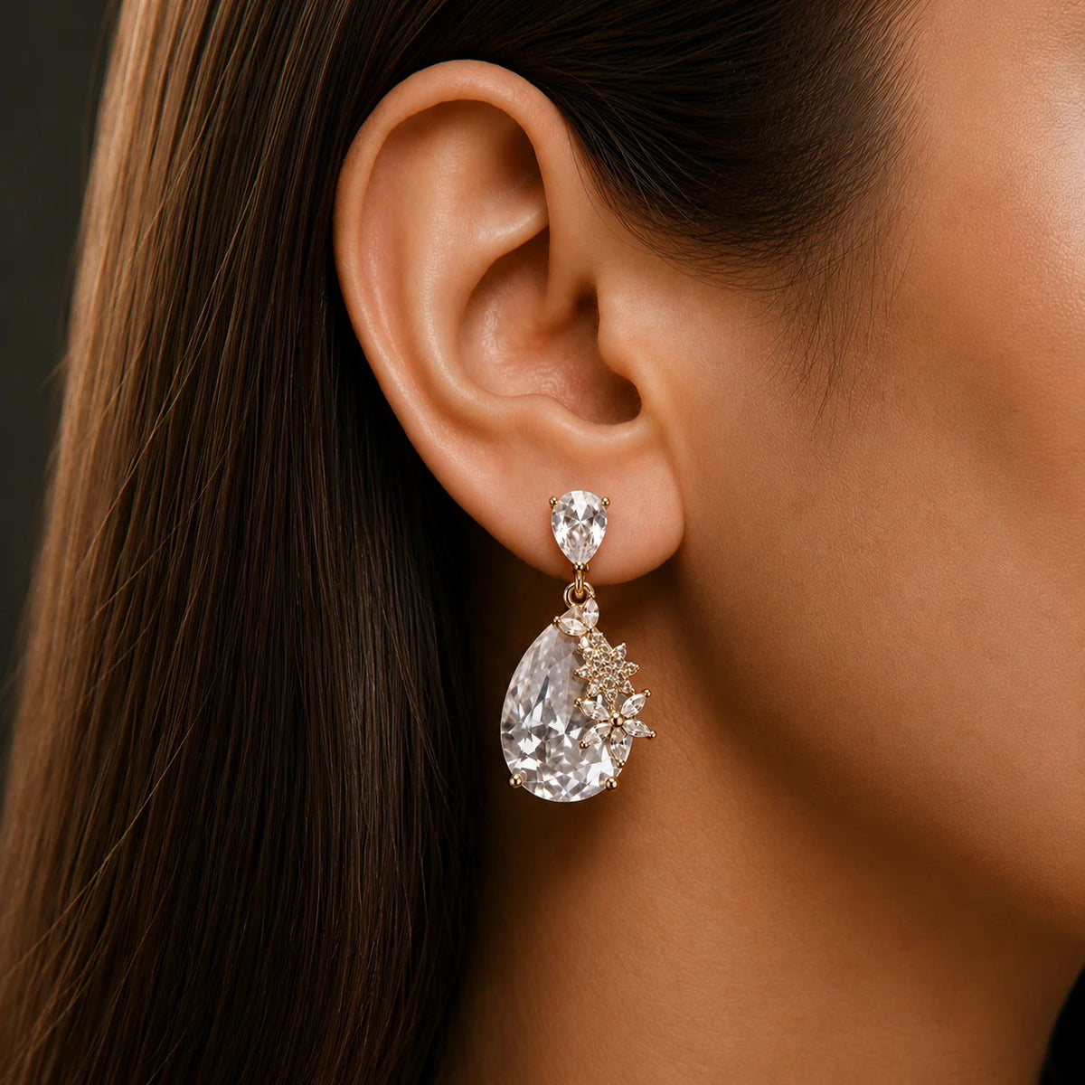 Avelisse Floral Teardrop Earrings