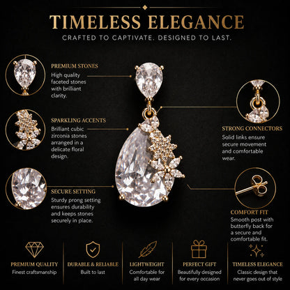 Avelisse Floral Teardrop Earrings