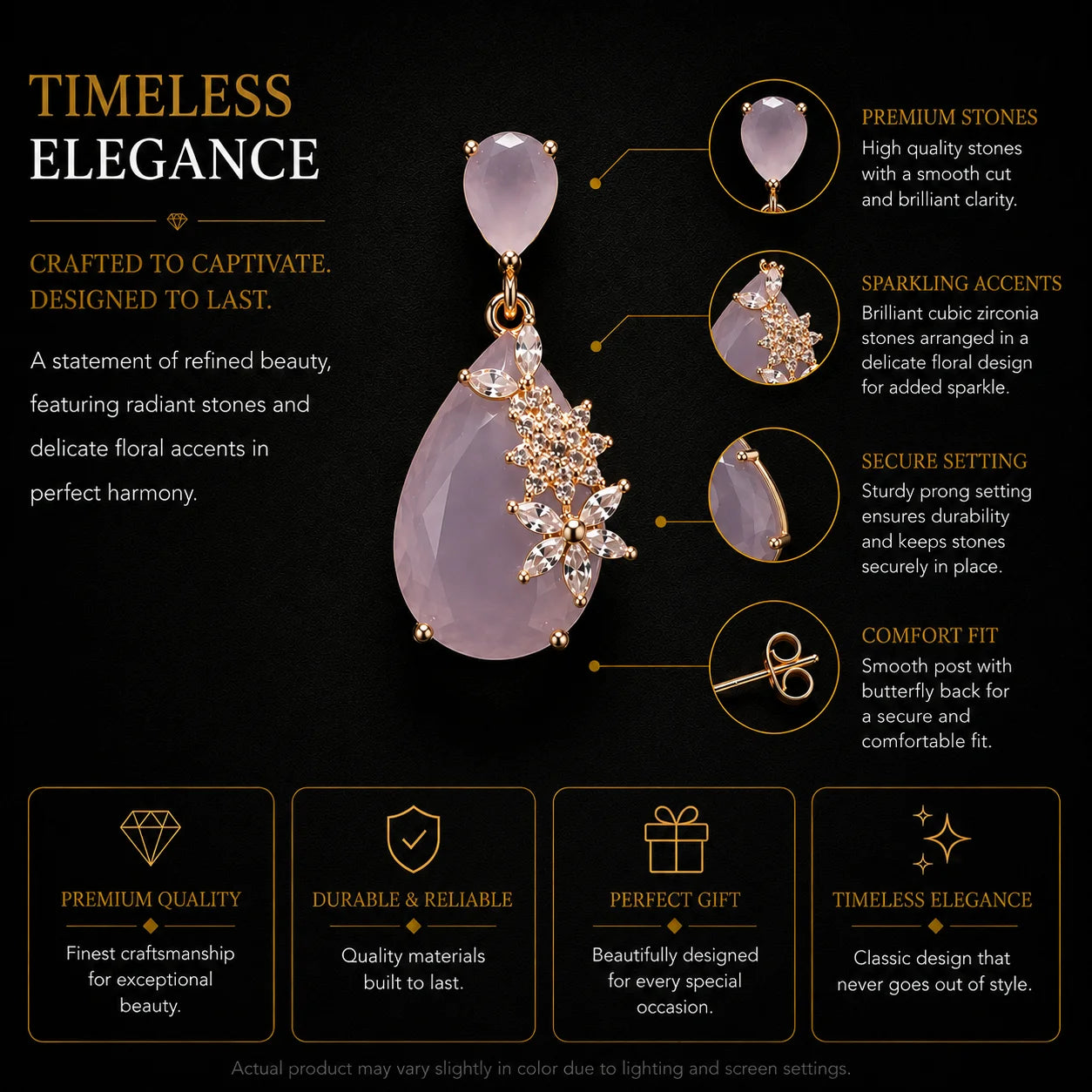 Avelisse Floral Teardrop Earrings