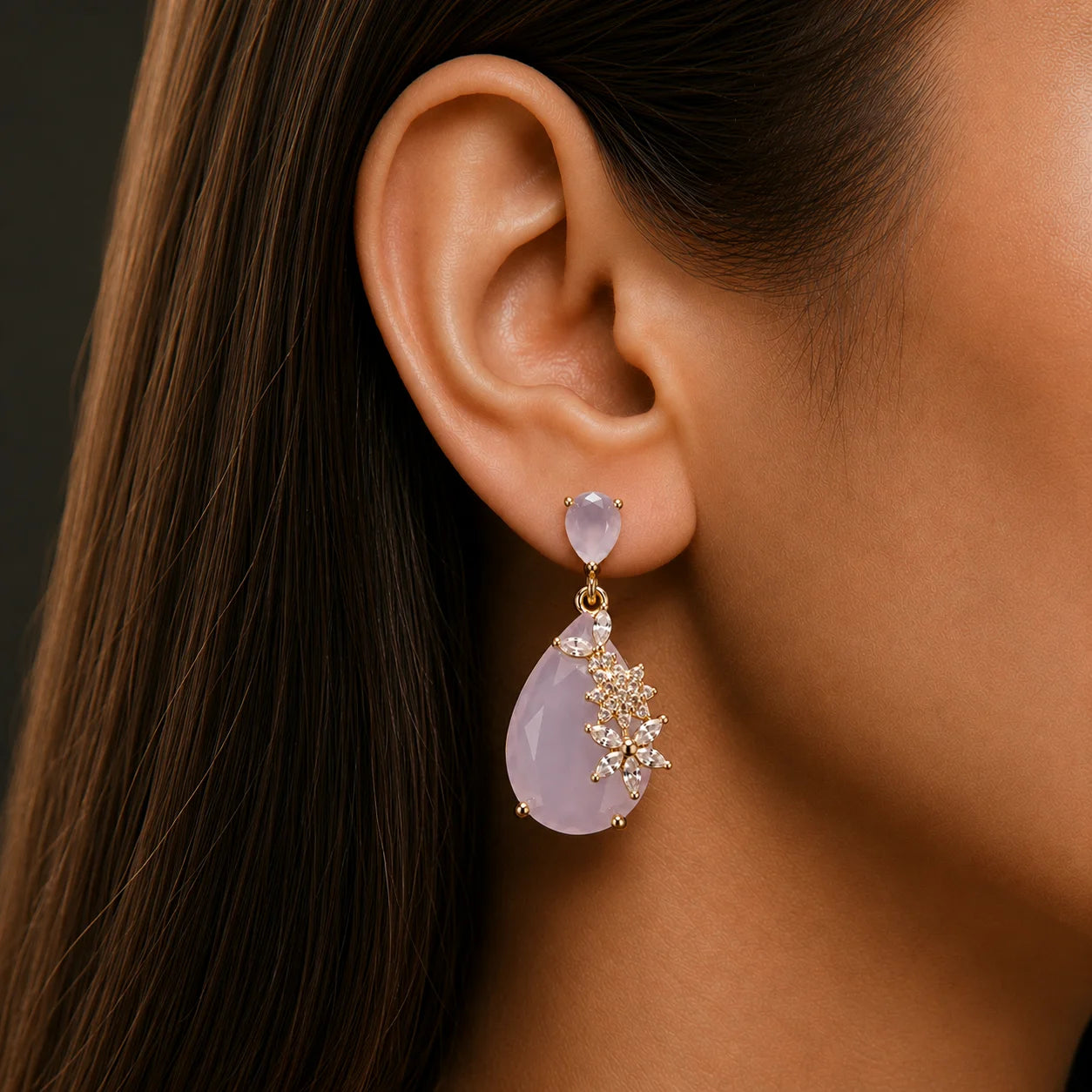 Avelisse Floral Teardrop Earrings