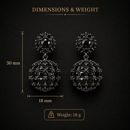 Black Éclat Royale Drop Earrings