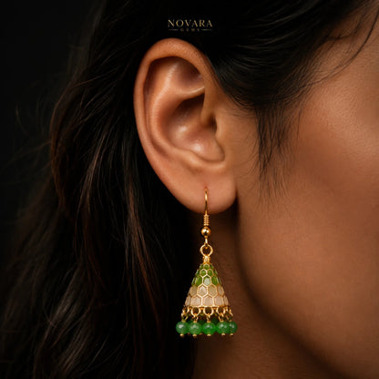 Celeste Honeycomb Jhumka Earrings