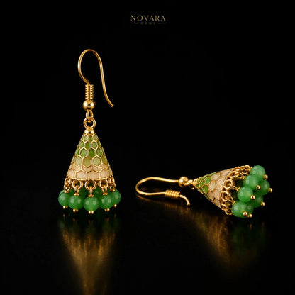 Celeste Honeycomb Jhumka Earrings