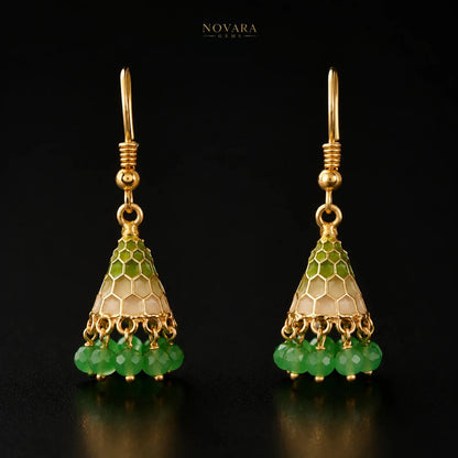 Celeste Honeycomb Jhumka Earrings