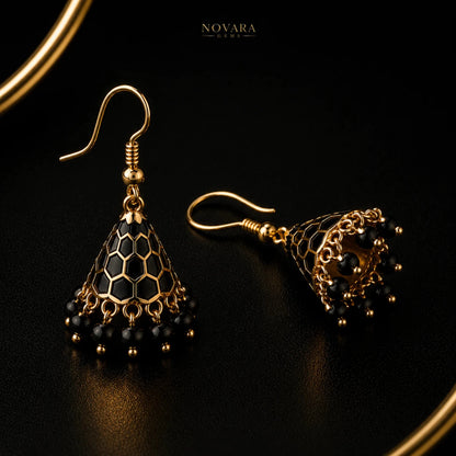 Celeste Honeycomb Jhumka Earrings