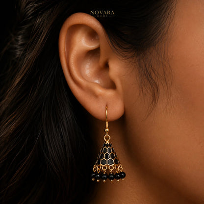 Celeste Honeycomb Jhumka Earrings
