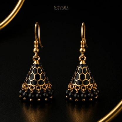 Celeste Honeycomb Jhumka Earrings