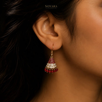 Celeste Honeycomb Jhumka Earrings