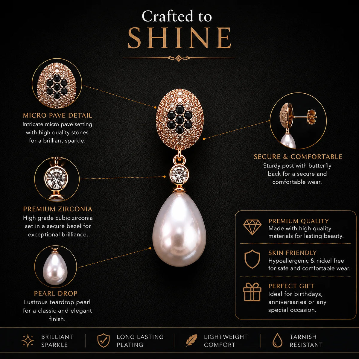 Celestia Pearl Drop Earrings