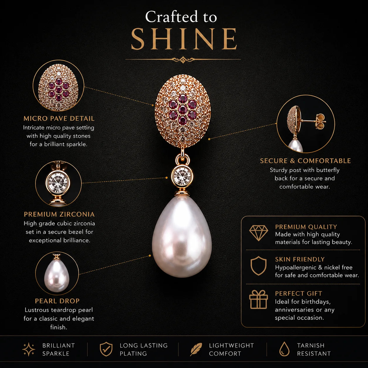Celestia Pearl Drop Earrings