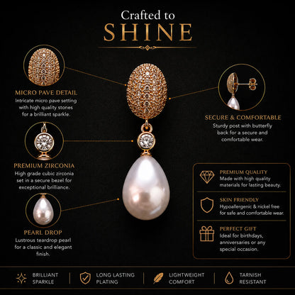 Celestia Pearl Drop Earrings
