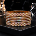 Celestial Aurora Crystal Bangle Set