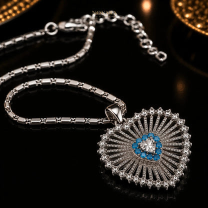 Celestial Azure Heart Necklace