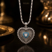 Celestial Azure Heart Necklace