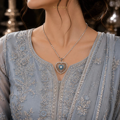Celestial Azure Heart Necklace