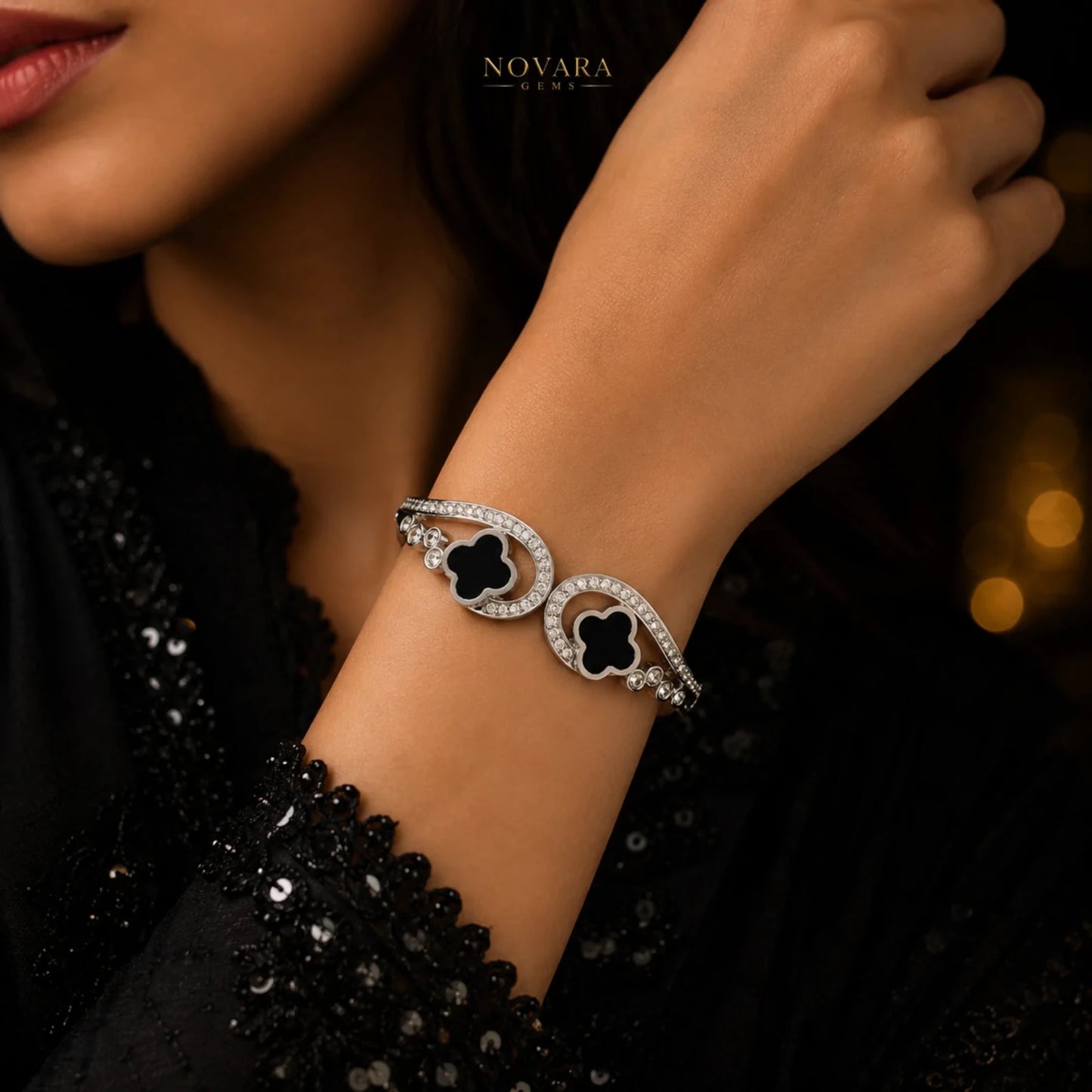 Celestial Clover Crystal Bracelet
