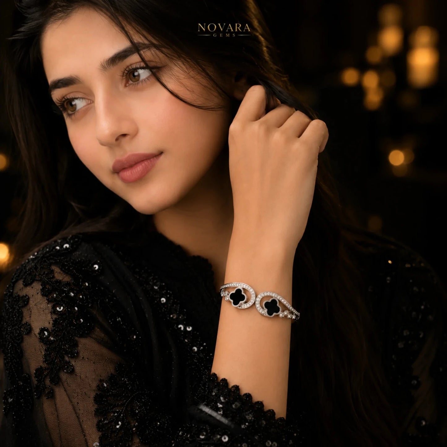 Celestial Clover Crystal Bracelet