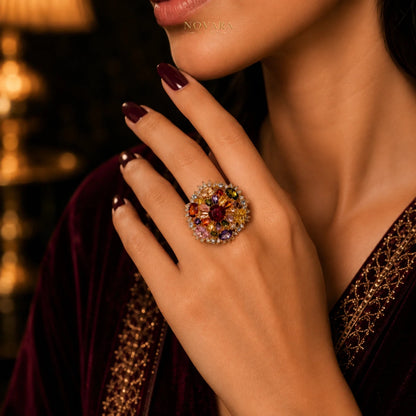 Celestial Mosaic Statement Ring