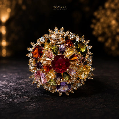 Celestial Mosaic Statement Ring