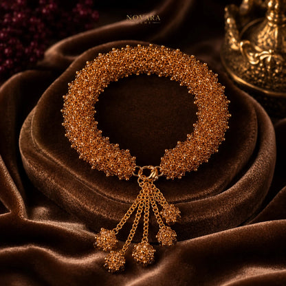 Crimson Royale Crystal Bloom Bracelet
