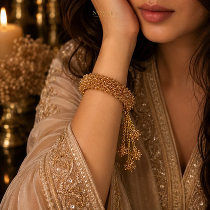 Crimson Royale Crystal Bloom Bracelet