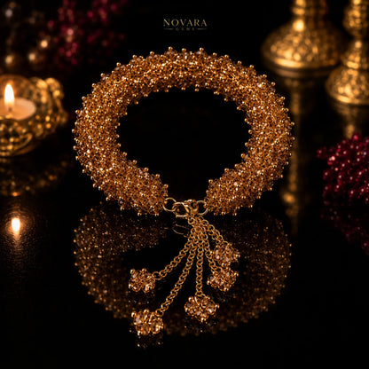 Crimson Royale Crystal Bloom Bracelet