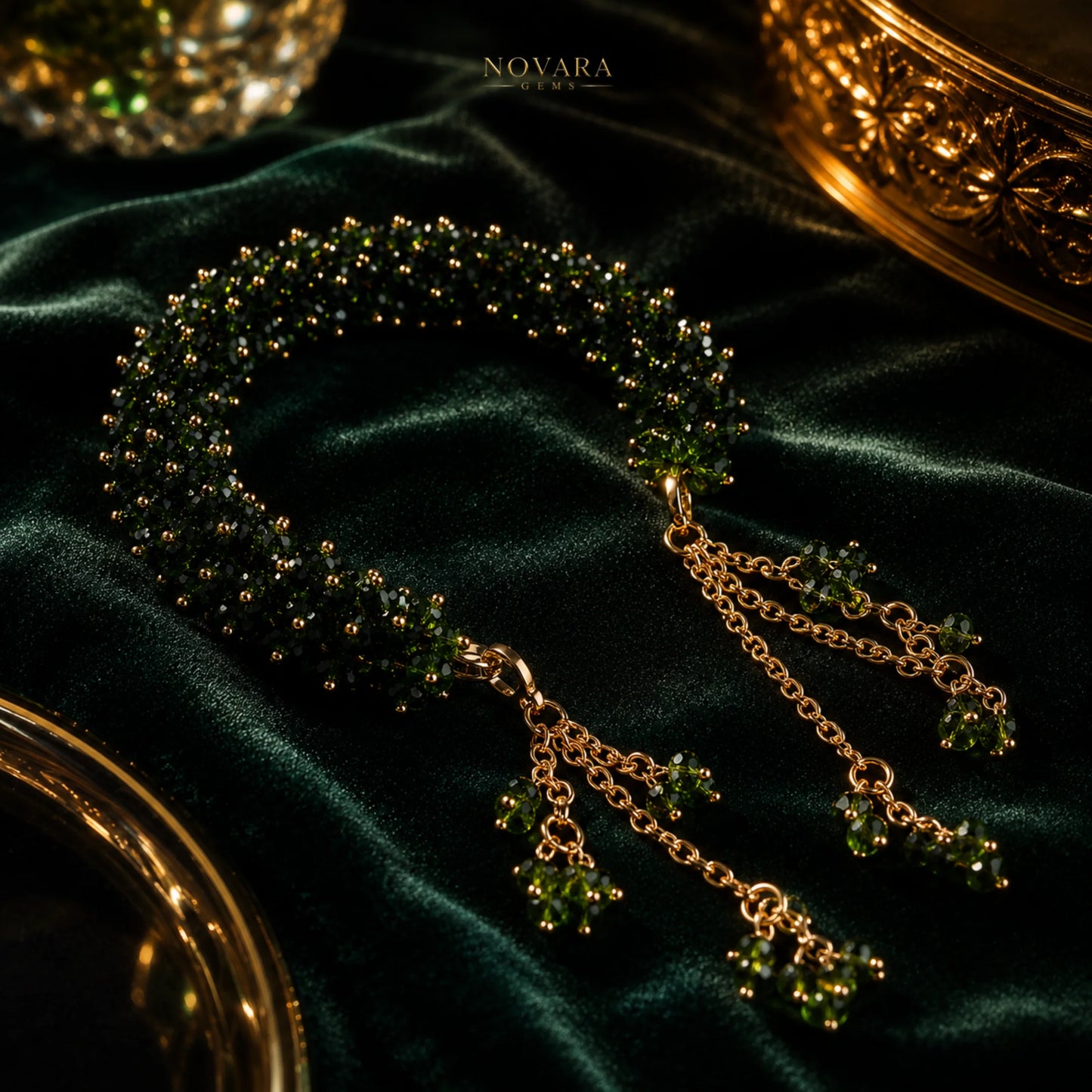 Crimson Royale Crystal Bloom Bracelet