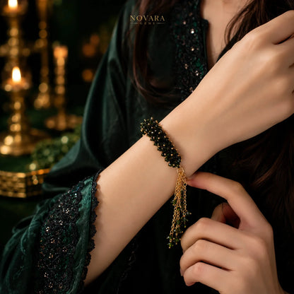Crimson Royale Crystal Bloom Bracelet