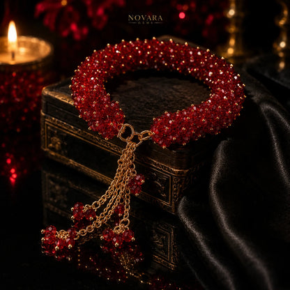 Crimson Royale Crystal Bloom Bracelet