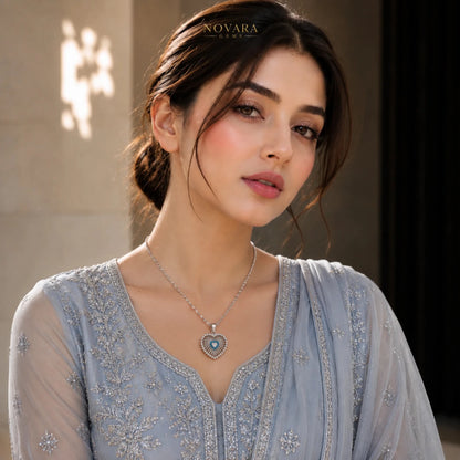 Celestial Azure Heart Necklace