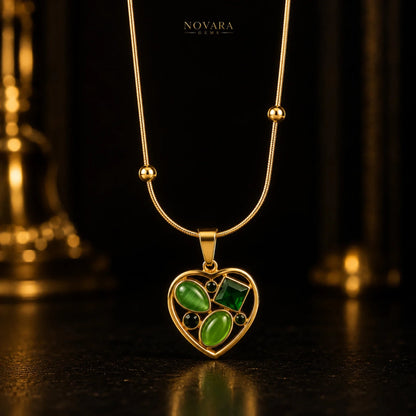 Emerald Enchant Heart Necklace