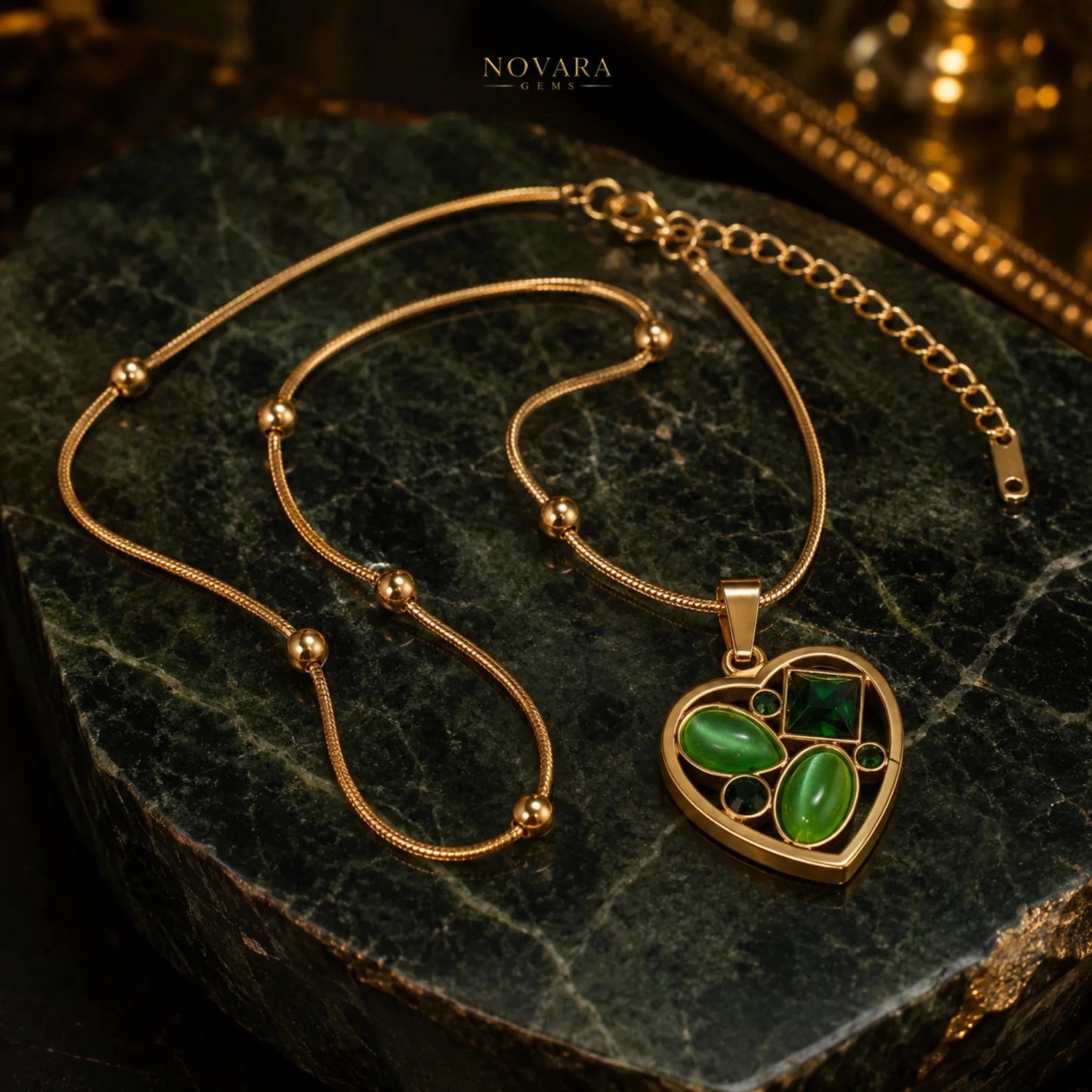 Emerald Enchant Heart Necklace
